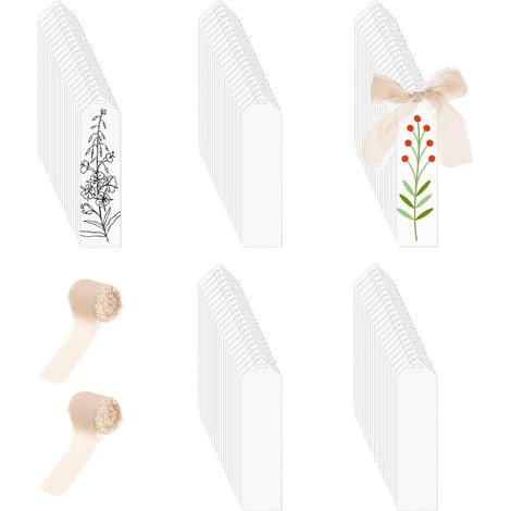 Lesezeichen Rohlinge 100 Stück transparent Acryl Tags mit 2