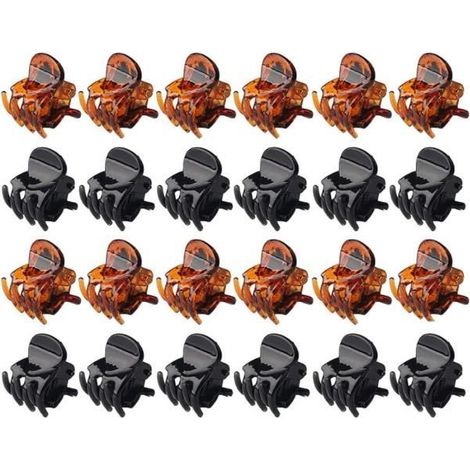 Mini Pinces à Cheveux - 24 Pièces - Antidérapantes - Acrylique - Durable et Réutilisable (1/4)