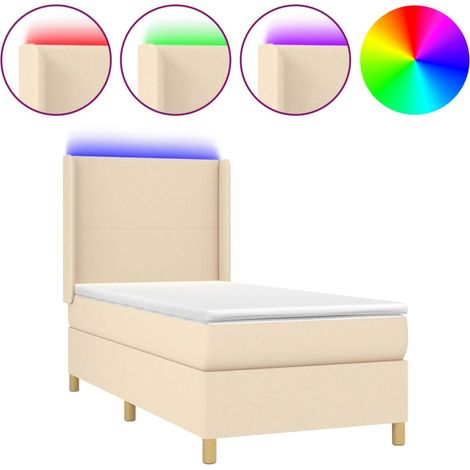 Maison Exclusive - Boxspringbett mit Matratze & LED Creme 90x200