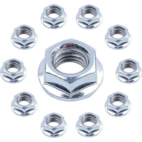 10 Stück Kettensägenmuttern für 346XP, 445, 450, 455, K1250, K1260, 51, 61, 154 und weitere Modelle, universelle Sechskantmuttern aus Edelstahl als Ersatzteile (1/5)
