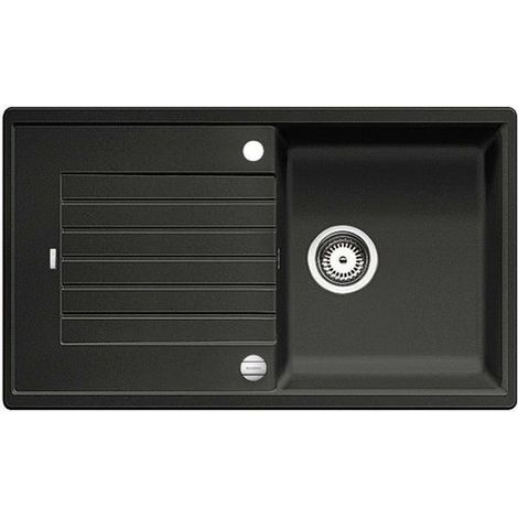 Blanco Zia 5 - Lavello in silgranit, 86x50 cm, con comando remoto dello scarico, nero 526015 (1/2)
