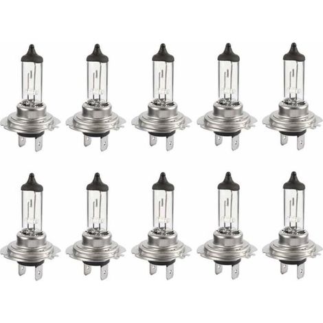 KLVGTIFS PULot de 10 Ampoules Halogènes LED 12V H7 55W - Longue Durée, Blanc, Feux de Croisement pour Voiture (1/4)