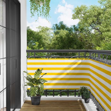 Écran de balcon Jaune et blanc 75 x 200 cm (1/5)
