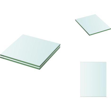 Regalböden 2 Stk. Glas Transparent 20x15 cm - Wandregal - Glasregal - Regalboden - Regalaufsatz - Dekorationselement (1/3)