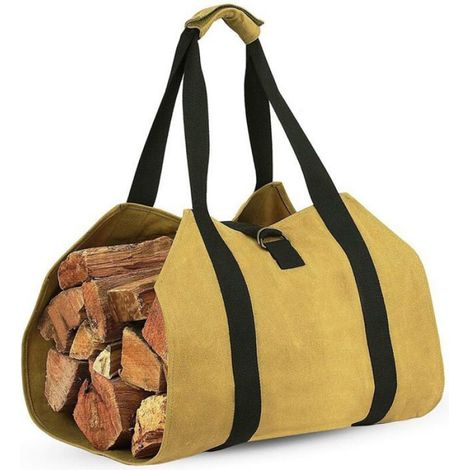 Sac À Bûches - Toile Robuste Imperméable - Ouverture Latérale Pour Bûches Longues - 99,9 X 48,3 X 16,9 Cm - 1 Pièce (1/4)