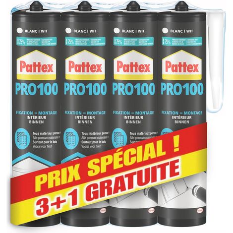 PRO 100, Colle Acrylique de fixation, 3 Cartouches +1 Gratuite, 380g (1/5)