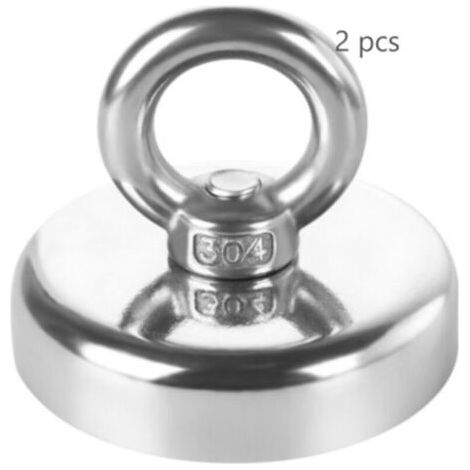 2 Pcs Aimant à œillet en néodyme 32 mm Adhérence 30 kg Super Forte Crochet Magnétique Magnétique Magnétique