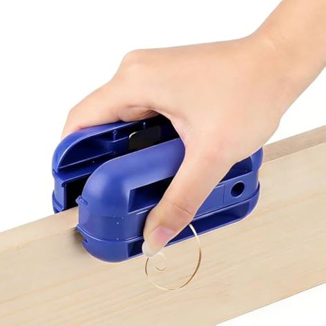 Araseur de Chant pour Bois, Coupe-Bordure Manuel Portable, avec Lames en Carbure de Tungstène, Outil Bande de Chant pour Bois PVC ABS (Bleu) (1/5)
