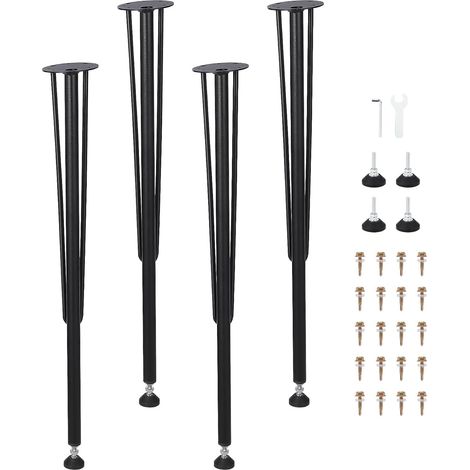 Pieds de table en métal robuste 28 pouces - Tube carré robuste, parfait pour les tables basses, construction durable, facile à installer (1/5)