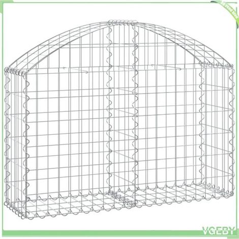 Panier de gabion arqué - FAFEICY - 153423 - 100x30x60/80 cm - Fer galvanisé - Fil 3,5 mm (1/4)