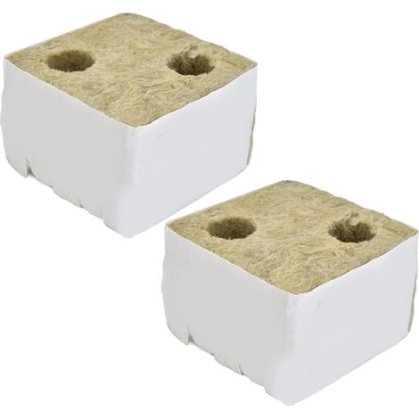 12 blocs de culture hydroponique en laine de roche à double trou, absorption rapide, idéal pour la plantation en hydroponie