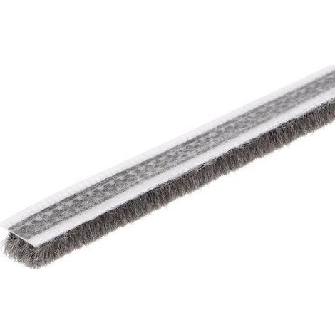 Brosse de porte et fenêtre en feutre de caoutchouc de 10 m, joint d'étanchéité, piquets de porte, brosse de balayage, gris/marron/blanc, 1 pièce (gris) (1/5)