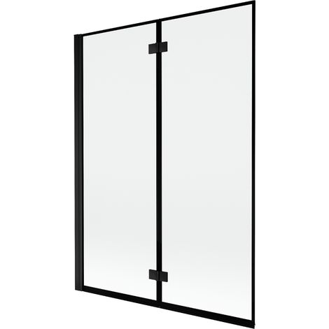 Mexen Mist paroi de douche à 2 volets gauche 130 x 150 cm, cadre noir, noir - 8A9-130-002-70-70-L (1/5)