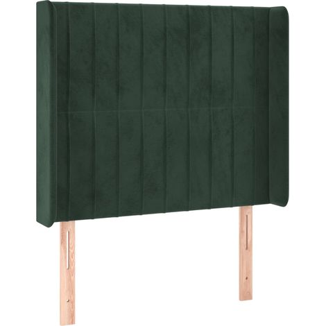 Cabecero con orejas de terciopelo verde oscuro 93x16x118/128 cm vidaXL (1/5)