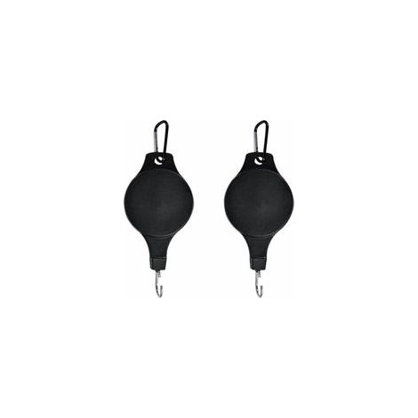 Lot de 2 crochets de plafond rétractables réglables pour plantes suspendues, noir – (1/5)