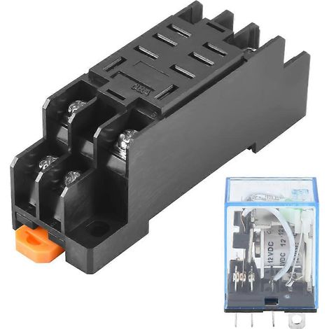 Relais de puissance à bobine 12 V CC DPDT LY2NJ HH62P-L JQX-13F 10 A avec embase PTF08A (1/5)
