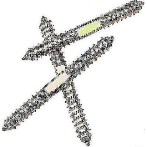 Lot de 10 vis à bois à double tête 78 mm x 8 mm autotaraudeuses plaquées pour la fixation de meubles et les connecteurs de menuiserie (1/5)