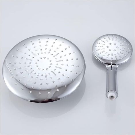 Salle de Bain Précipitation de Douche Chaude et Froide Senture Murale de Baignoire en cuivre Boucheur de Douche Robinet Robinet avec Une Douche à Main Ronde Multifonction(304-B) (1/5)