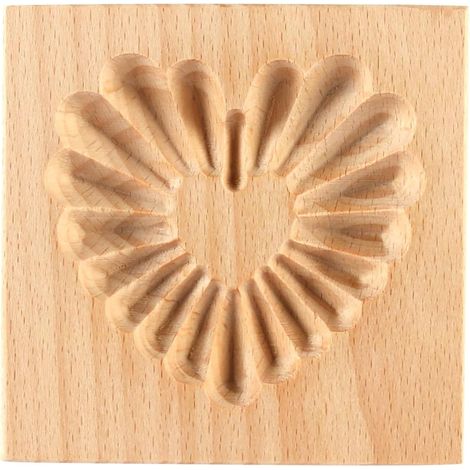 Moule À Biscuits En Bois Sculpté Amusant Pour Gaufrage Biscuits D'amour Outils De Cuisson Artisanaux Pour Pain D'épices Tampon À Biscuits En Forme De Bricolage Moule À Biscuits (1/5)