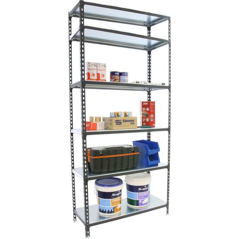 Simonrack Moderne Anthrazitregal mit 6 Metallregalen (1/2)