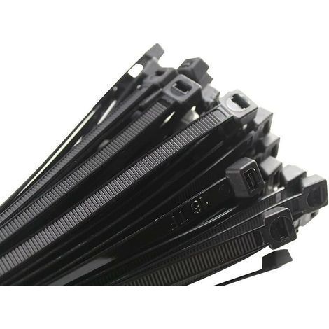 pair Collier de Serrage 200 x 2,5 mm, Attache Câble, Serre Câbles Rilsan Nylon, Colliers Serre-Cable 200mm, Noir, Lot de 1000 Pièces. (1/4)