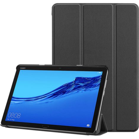 Case Compatible with Huawei MediaPad M5 Lite 10, Business Slim Trifold Folding Stand Folio Cover Pencil Holder for Huawei MediaPad M5 Lite 10.1 inch Black (1/5)