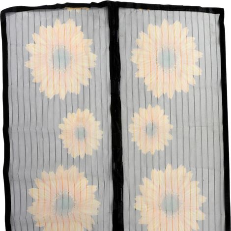 BURI Tür-Fliegengitter mit Magnethalterung Fliegennetz Insektennetz Fenstergaze - Sonnenblumen (1/2)