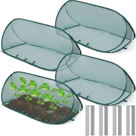 4set Pop-Up Plant Cover net, Insect& Bird Barrier Mesh for Vegetables ...
