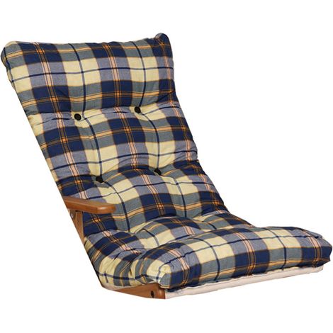 Cuscino per sdraio dondolo poltrona relax imbottito - stile scozzese Blu quadri