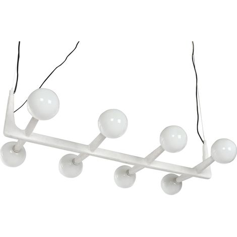 Lampara Techo Metal Cristal 110X45X23 Bola Blanco (1/5)
