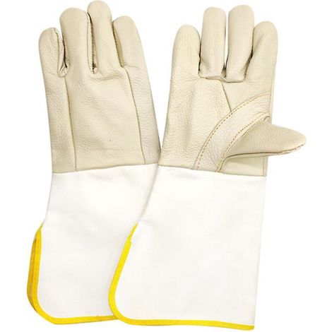 gants De Jardinage En Cuir De Couleur Beige Pour Hommes Et Femmes - Gants Rsistants Aux Pines Avec Manchette Extra Longue Et Paumes Et Bouts Des D (1/5)