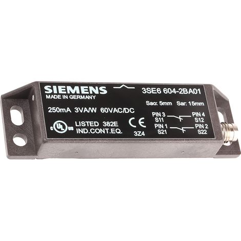 Interrupteur de sécurité sans contact Siemens 3SE6 Sirius 60V c.a. / V c.c. ( Prix pour 1 )