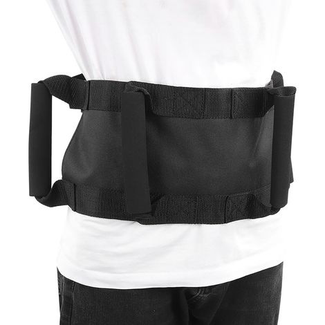 Ceinture de sécurité moto ajustable en tissu Oxford noir, accessoire de protection pour la taille. (1/5)