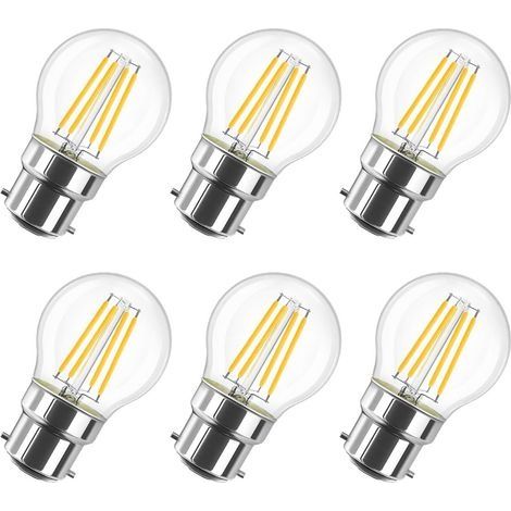 6W Ampoule LED Filament à Bayonnate G45 B22, 2700K Blanc Chaud, 806Lm, Ampoule Vintage, Non-Dimmable, Lot de 6 (1/5)