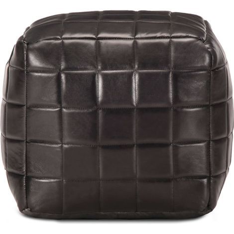 Pouf 40 x 40 x 40 cm Noir Cuir véritable de chèvre CFW922905 (1/5)