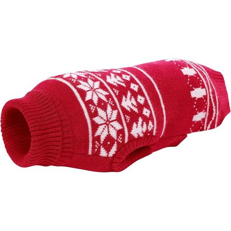 Christmas Dog Jumper Small Size Dog Jumper Winter Collar Sleeveless Chihuahua Red (1/3)