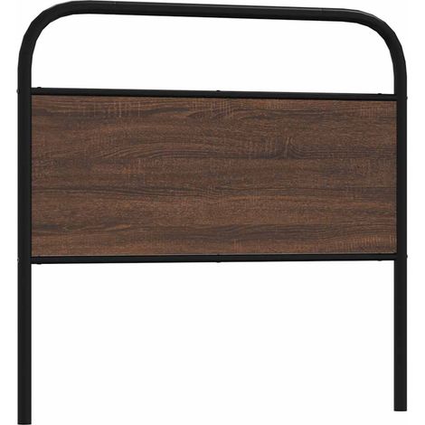 Cabecero de acero y madera de ingeniería marrón roble 90 cm vidaXL (1/5)