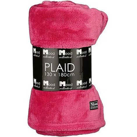 Morbida coperta in pile realizzata in poliestere 1,80x1,30m colore fucsia (1/2)