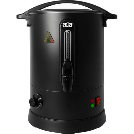 Aga Glühweinkocher 6 l Schwarz Einkochautomat aus Edelstahl Glühweinkessel Glühweinautomat Heißgetränkeautomat Heißwasserspender