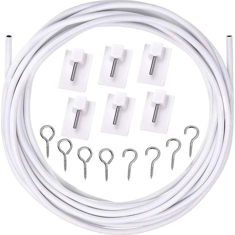 (6 mètres, 8paires) rideaux avec crochets autocollants, fil de rideau et crochets (1/5)