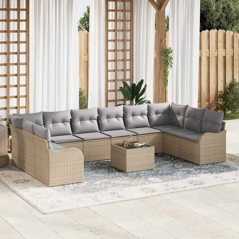 Gartensofa-set Beige 55 x 55 x 37 cm Poly-Rattan
