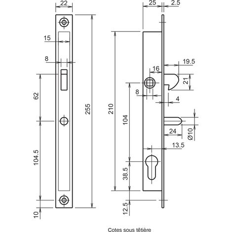 Metalux Serie 28 serratura monopunto in acciaio inox
