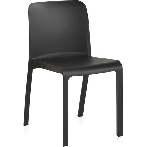 Lot de 6 chaises de table-salle à manger - cuisine - interieur/exterieur en résine coloris anthracite - Longueur 48 x Profondeur 53 x Hauteur 80 cm -PEGANE- (1/4)
