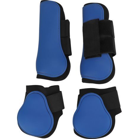 4-piece horse leg protectors, practical PU neoprene support boots for jumping and racing training, blue set, size M (1/5)