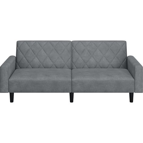 Homevive Sofá Cama 2 Plazas Convertible de Tela Moderno Sofá Reclinable con Respaldo y Apoyabrazos para Sala de Estar/Oficina 159 × 75,5 × 73 cm Gris Oscuro (1/5)