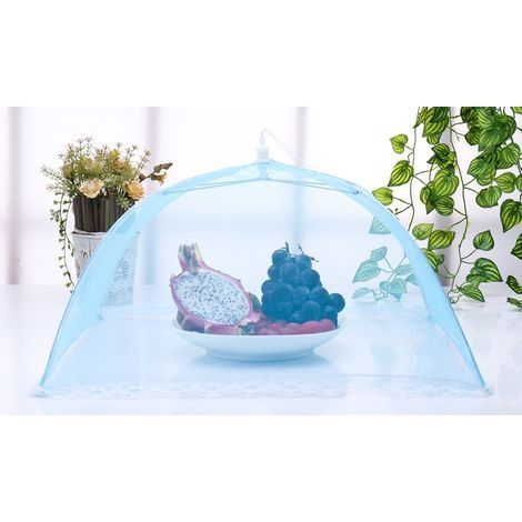 Zusammenfaltbare Lebensmittelabdeckung 43x43cm, Netzgewebe, fliegensicher, mückensicher, insektensicher, Schirmzelt zum Schutz von Lebensmitteln in Küche, Esszimmer, Picknick