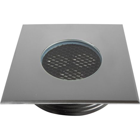 Encastré de sol extérieur ZEPH 2 SLIM 24V carré inox non percée bleu 3x2W - EUROPOLE - 56224