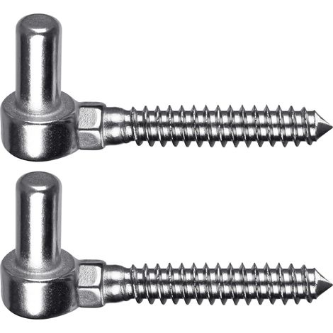 Torscharnier M16, 2er Schwerlast Gartentor Scharnier Zauntor Kloben J-haken Bolzen zum Schraube Edelstahl Torangel mit 16mm Stift für Holzzaun/Garten Tor/Feld Tor/Einfahrt, 110mm (1/5)