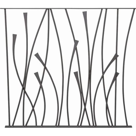 Deco Fer Forge – Panneau floral en fer forgé à souder – Hauteur 970mm – Longueur 1120mm – Tige Ø12mm – Fixation par soudure – Brut à peindre (1/5)