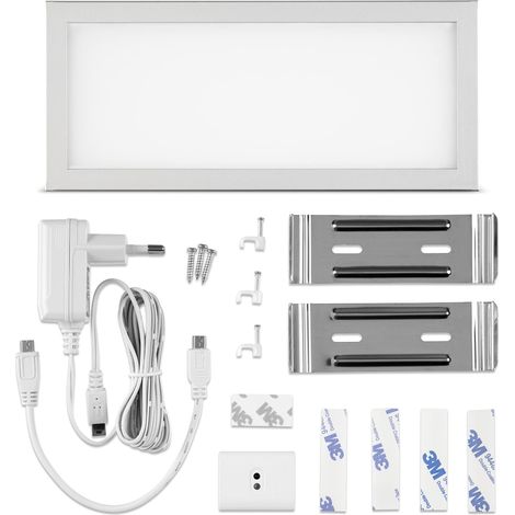 Plafonnier LED Ultra Plat 6 mm-Longueur 23 cm-4 W-250 LM, Plastique, argenté (1/5)
